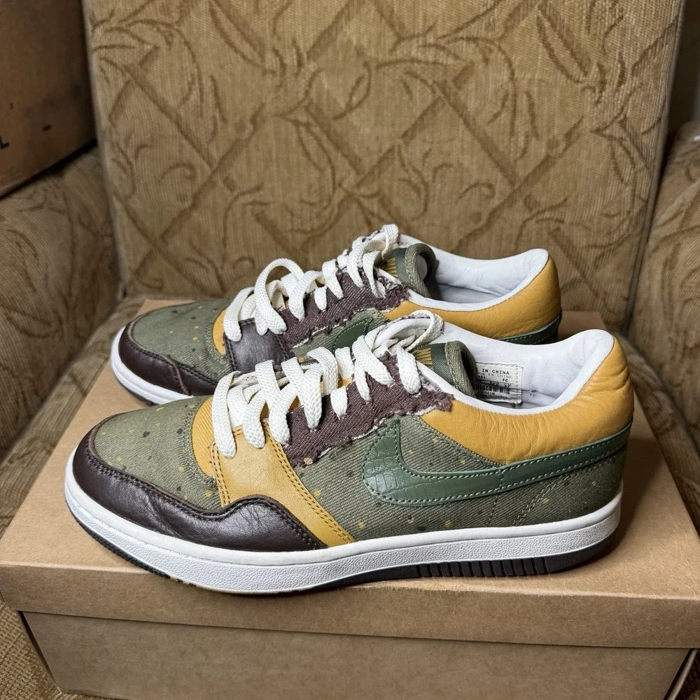 Nike‎ Court Force Premium Low Army Olive Sneaker Shoes 313940-331 Men's Size 9